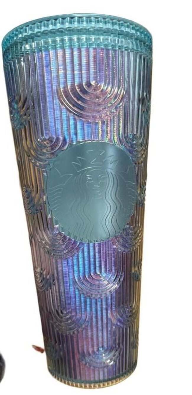 Starbucks Venti Cold Cup Tumbler 24 Fl Oz Blue Iridescent Mermaid Scale